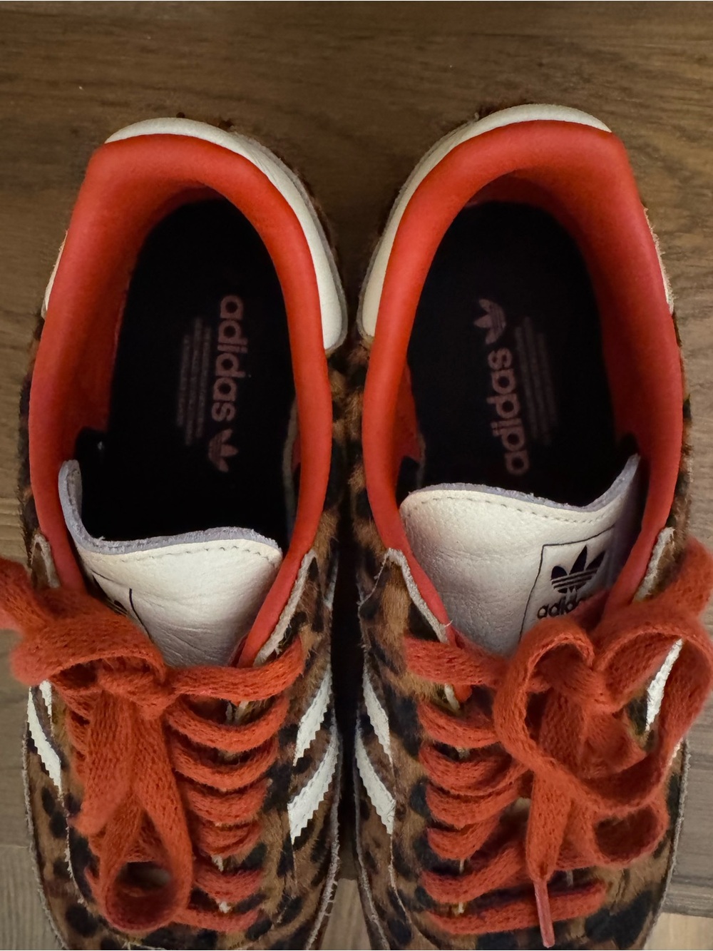 Adidas Leopard-Print Sneakers with Orange Laces - Picture 4 of 7
